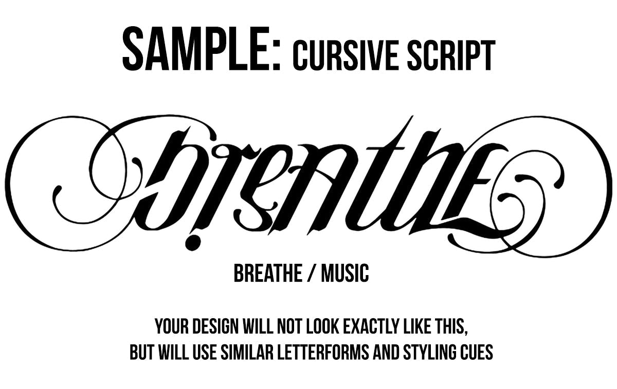 $200 CUSTOM AMBIGRAM (W/ SHIPPED ORIGINAL ARTWORK) BY MARK "MR. UPSIDEDOWN" PALMER