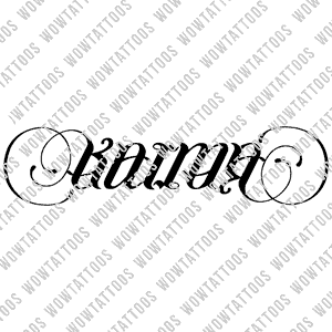 Karma Ambigram Tattoo Instant Download (Design + Stencil) STYLE: D