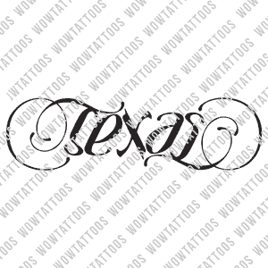 Texas Ambigram Tattoo Instant Download (Design + Stencil) STYLE: D