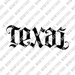 Texas Ambigram Tattoo Instant Download (Design + Stencil) STYLE: L