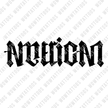 Load image into Gallery viewer, American / Woman Ambigram Tattoo Instant Download (Design + Stencil) STYLE: I - Wow Tattoos