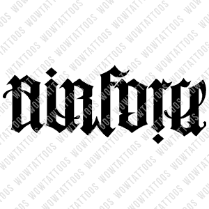 Air Force / Airman Ambigram Tattoo Instant Download (Design + Stencil) STYLE: Q (CASTLE)