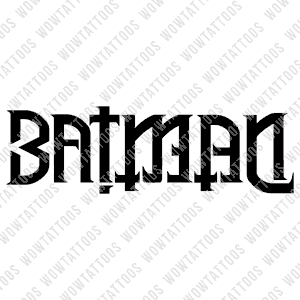 Batman / Detective Ambigram Tattoo Instant Download (Design + Stencil) STYLE: BIONIC