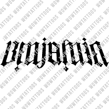 Load image into Gallery viewer, Benjamin Ambigram Tattoo Instant Download (Design + Stencil) STYLE: L