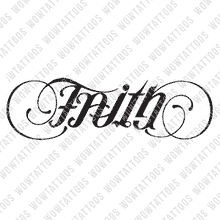 Load image into Gallery viewer, Faith / Grace Ambigram Tattoo Instant Download (Design + Stencil) STYLE: D