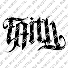 Load image into Gallery viewer, Faith / Truth Ambigram Tattoo Instant Download (Design + Stencil) STYLE: Castle