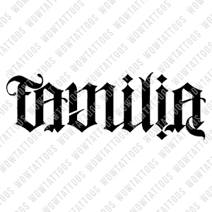 Familia / Primero Ambigram Tattoo Instant Download (Design + Stencil) STYLE: L