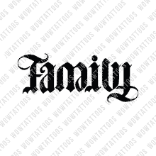 Load image into Gallery viewer, Family / Forever Ambigram Tattoo Instant Download (Design + Stencil) STYLE: R