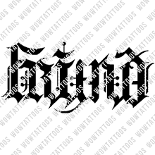 Load image into Gallery viewer, Friend / Enemy Ambigram Tattoo Instant Download (Design + Stencil) STYLE: A