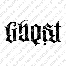 Load image into Gallery viewer, Ghost / Rider Ambigram Tattoo Instant Download (Design + Stencil) STYLE: BIONIC