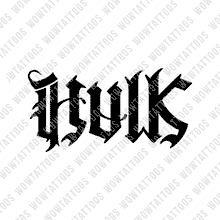 Load image into Gallery viewer, Hulk / Smash Ambigram Tattoo Instant Download (Design + Stencil) STYLE: E