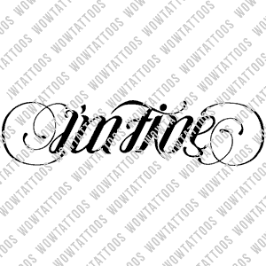 I'm Fine / Save Me Ambigram Tattoo Instant Download (Design + Stencil) STYLE: D
