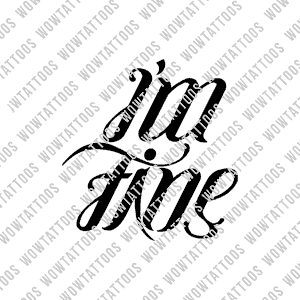 I'm Fine / Save Me Stacked Ambigram Tattoo Instant Download (Design + Stencil) STYLE: D (Copy)