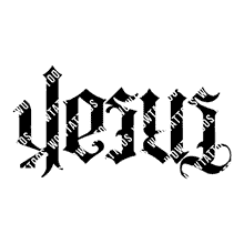 Load image into Gallery viewer, Jesus / Freak Ambigram Tattoo Instant Download (Design + Stencil) STYLE: L