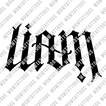 Load image into Gallery viewer, Liam Ambigram Tattoo Instant Download (Design + Stencil) STYLE: L