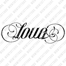 Load image into Gallery viewer, Love / Amor Ambigram Tattoo Instant Download (Design + Stencil) STYLE: D