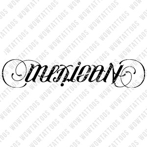 Mexican / American Ambigram Tattoo Instant Download (Design + Stencil) STYLE: D