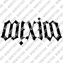 Load image into Gallery viewer, Mexico Ambigram Tattoo Instant Download (Design + Stencil) STYLE: L