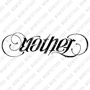 Mother / Father Ambigram Tattoo Instant Download (Design + Stencil) STYLE: D