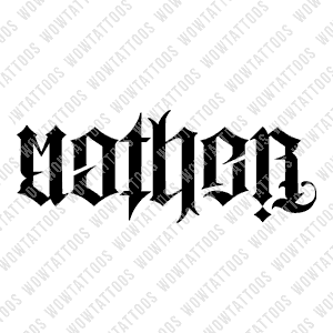 Mother / Fighter Ambigram Tattoo Instant Download (Design + Stencil) STYLE: L