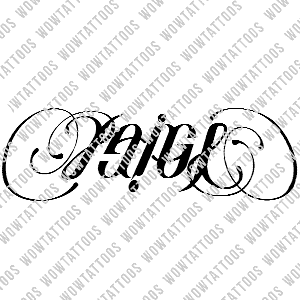 Paige Ambigram Tattoo Instant Download (Design + Stencil) STYLE: D