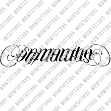 Load image into Gallery viewer, Samantha Ambigram Tattoo Instant Download (Design + Stencil) STYLE: D