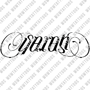 Sarah Ambigram Tattoo Instant Download (Design + Stencil) STYLE: D