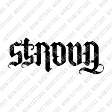 Load image into Gallery viewer, Strong / Fearless Ambigram Tattoo Instant Download (Design + Stencil) STYLE: R