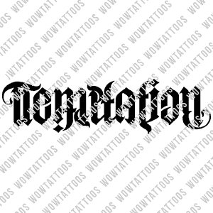 Temptation / Redemption Ambigram Tattoo Instant Download (Design + Stencil) STYLE: Custom