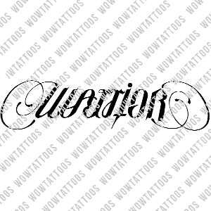 Warrior / Veteran Ambigram Tattoo Instant Download (Design + Stencil) STYLE: D