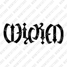 Load image into Gallery viewer, Wicked Ambigram Tattoo Instant Download (Design + Stencil) STYLE: Custom