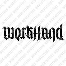 Load image into Gallery viewer, Work Hard / Play Harder Ambigram Tattoo Instant Download (Design + Stencil) STYLE: CUSTOM