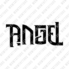 Load image into Gallery viewer, Angel / Devil Ambigram Tattoo Instant Download (Design + Stencil) STYLE: Bionic - Wow Tattoos