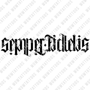 Semper Fidelis Ambigram Tattoo Instant Download (Design + Stencil) STYLE: Z - Wow Tattoos