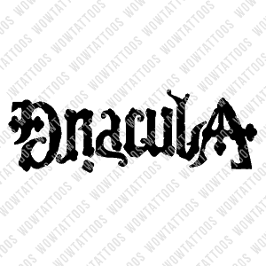 Dracula / Vampire Ambigram Tattoo Instant Download (Design + Stencil) STYLE: BISHOP