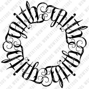 Faith Circle Ambigram Tattoo Instant Download (Design + Stencil) - Wow Tattoos