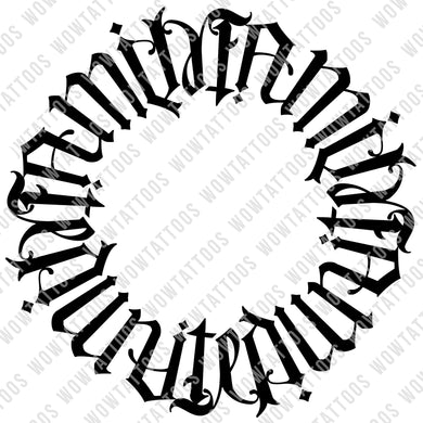 Family United Circle Ambigram Tattoo Instant Download (Design + Stencil) - Wow Tattoos