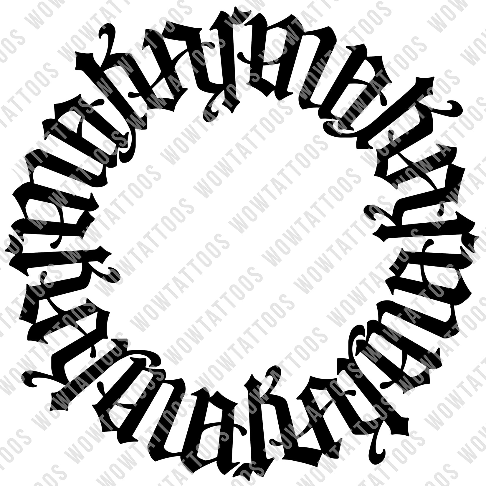 Karma Circle Ambigram Tattoo Instant Download (Design + Stencil) - Wow Tattoos