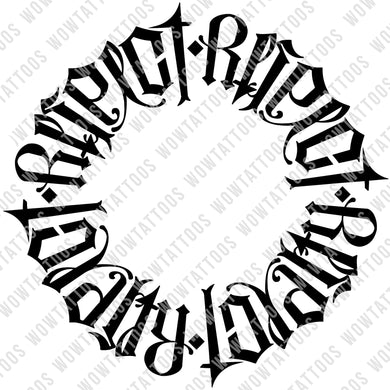 Respect Loyalty Circle Ambigram Tattoo Instant Download (Design + Stencil) - Wow Tattoos