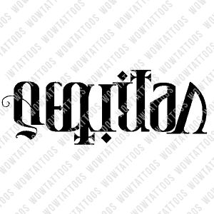 Aequitas / Veritas Ambigram Tattoo Instant Download (Design + Stencil) STYLE: C - Wow Tattoos