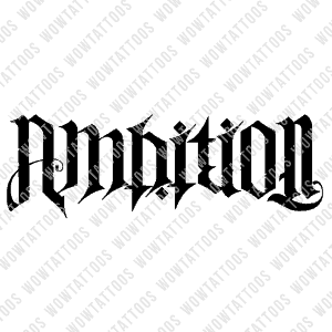 Ambition Script Lettering Ambition Tattoo