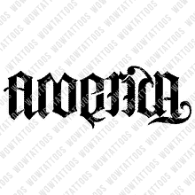 Load image into Gallery viewer, America / Freedom Ambigram Tattoo Instant Download (Design + Stencil) STYLE: L - Wow Tattoos