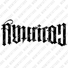 Load image into Gallery viewer, American / Country Ambigram Tattoo Instant Download (Design + Stencil) STYLE: J - Wow Tattoos