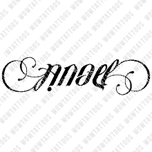 Load image into Gallery viewer, Angel / Devil Ambigram Tattoo Instant Download (Design + Stencil) STYLE: D - Wow Tattoos