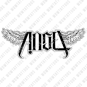 Angel / Devil Ambigram Tattoo Instant Download (Design + Stencil) STYLE: METAL - Wow Tattoos