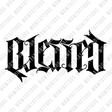Load image into Gallery viewer, Blessed / Cursed Ambigram Tattoo Instant Download (Design + Stencil) STYLE: G - Wow Tattoos