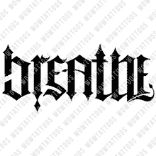 Load image into Gallery viewer, Breathe / Music Ambigram Tattoo Instant Download (Design + Stencil) STYLE: L - Wow Tattoos