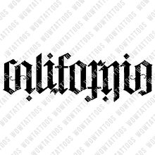 Load image into Gallery viewer, California Ambigram Tattoo Instant Download (Design + Stencil) STYLE: M - Wow Tattoos