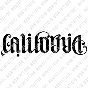California / Dreamin' Ambigram Tattoo Instant Download (Design + Stencil) STYLE: O - Wow Tattoos