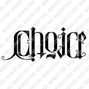 Choice / Destiny Ambigram Tattoo Instant Download (Design + Stencil) STYLE: Z - Wow Tattoos